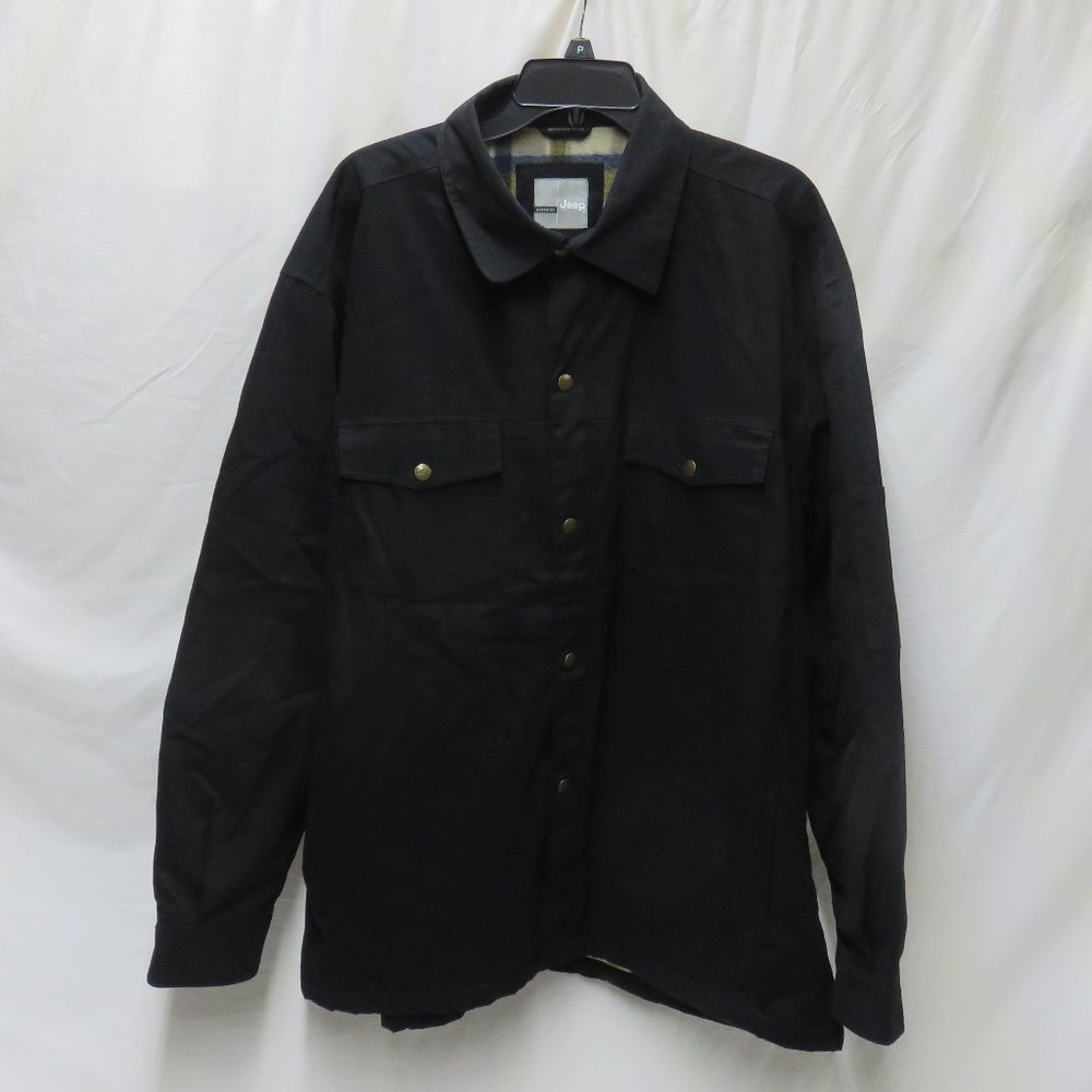 Men's Black Cotton Canvas Jacket, Size XL